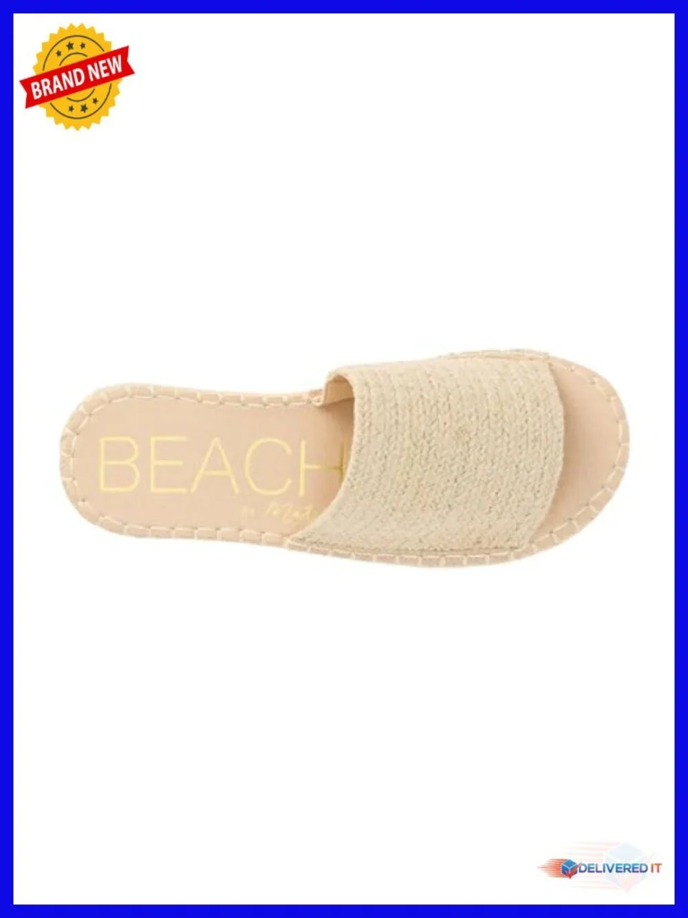 Platform Slide Sandal with Jute Sole, Manmade Outsole, Padded Insole